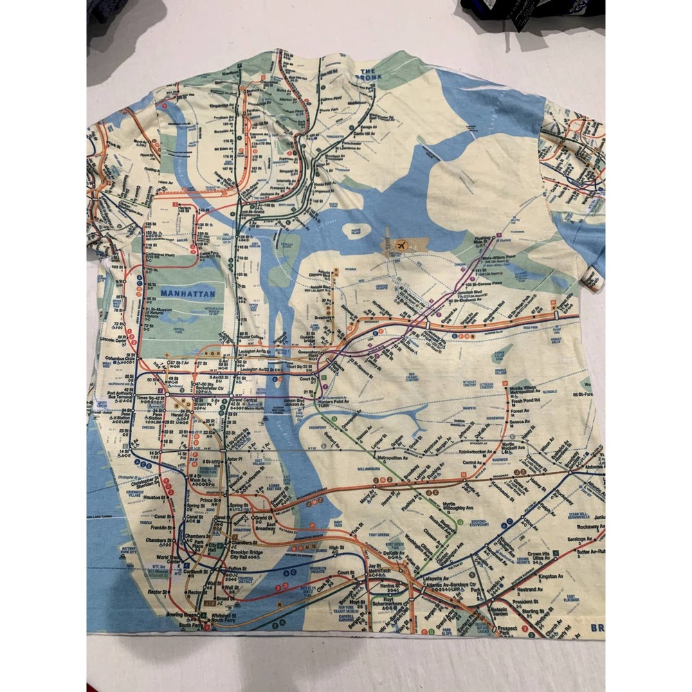 NYC Subway Map Full Color Mens Tee Size S